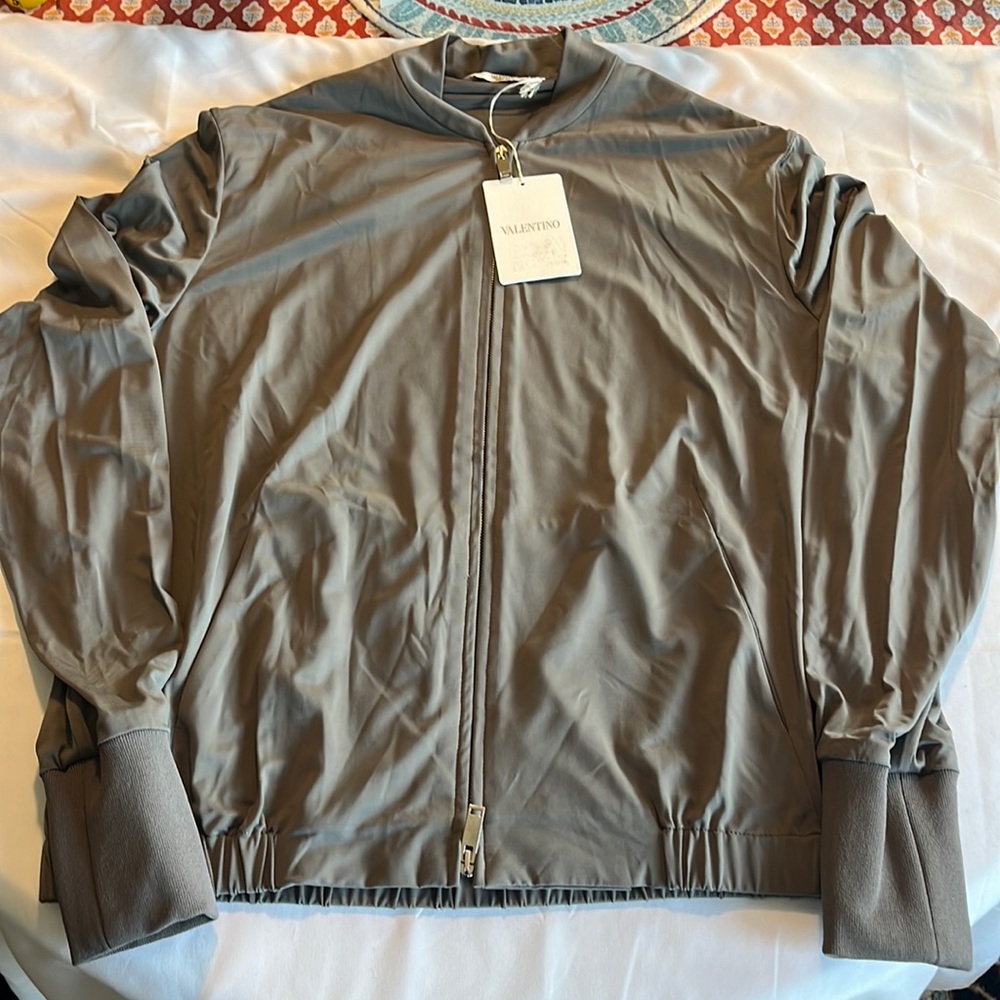 $1400 Valentino Size 46(S) Viscose Zip Up Bomber Jacket NWT